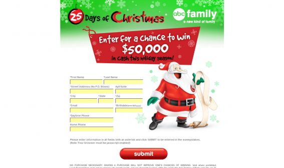 25 Days of Christmas Sweepstakes