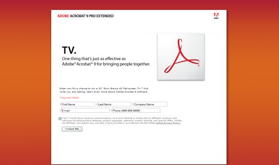 Adobe Acrobat 9 Bravia HD Sweepstakes