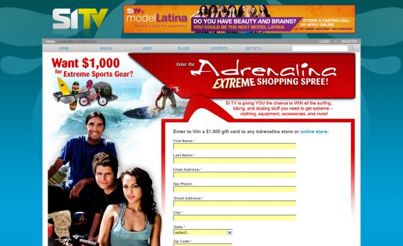 Adrenalina Extreme Shopping Spree Sweepstakes