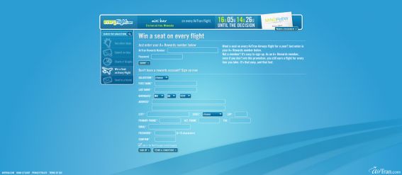 AirTran Airways A Seat on Every Flight Sweepstakes