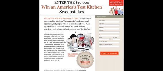 America’s Test Kitchen Sweepstakes