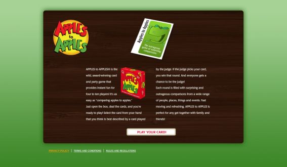 Apples to Apples Online Promotion