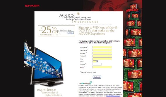 AQUOS Experience Sweepstakes