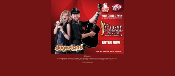 2010 Dr Pepper Arby’s Academy of Country Music Awards Sweepstakes