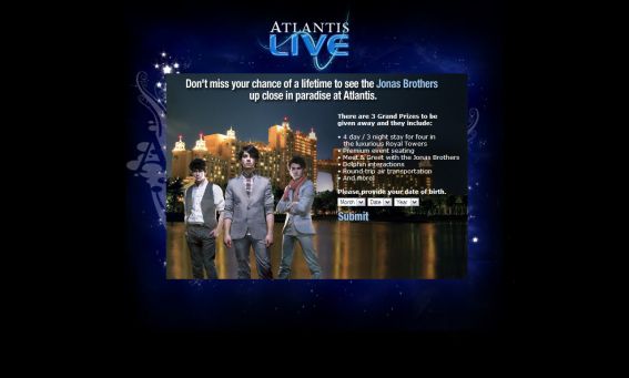 Atlantis LIVE with Jonas Brothers Sweepstakes