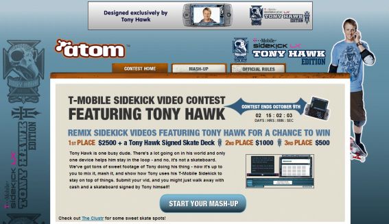 T-Mobile Sidekick Video Content Featuring Tony Hawk Contest