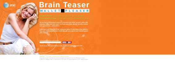 AT&T Brain Teaser, Wallet Pleaser