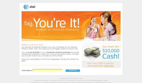 AT&T Rewards for Referrals: Tag - You’re It Giveaway