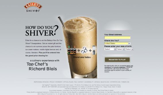 Baileys How Do You Shiver? Sweepstakes