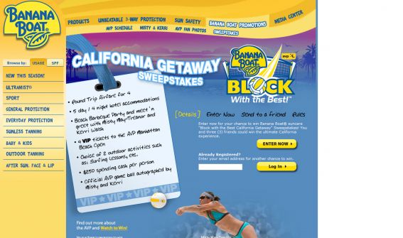 Banana Boat Block With The Best California Getaway Sweepstakes
