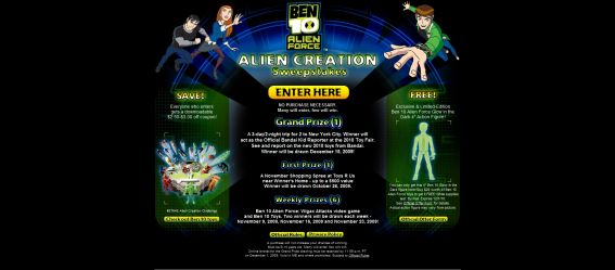 Ben 10 Alien Force Alien Creation Sweepstakes
