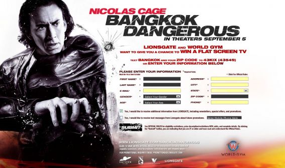 Bangkok Dangerous World Gym Sweepstakes