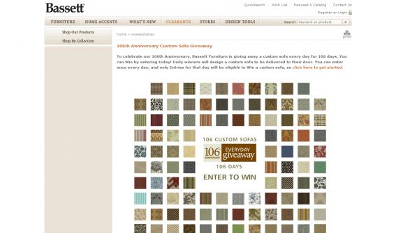 Bassett 106th Anniversary Sweepstakes