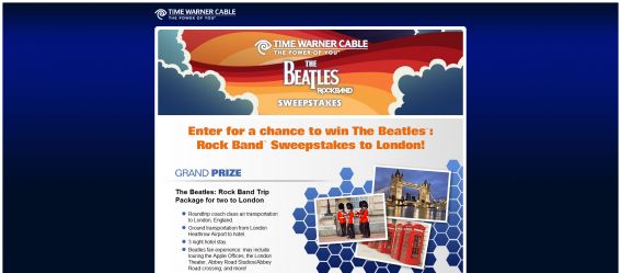 Time Warner Cable The Beatles: Rock Band Sweepstakes