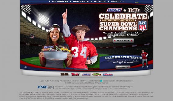 Mars Snackfood Be On The Field Sweepstakes and Instant Win Game