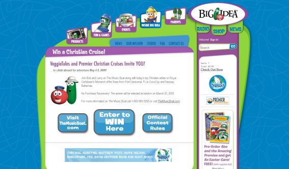 VeggieTales and Premier Christian Cruises Contest