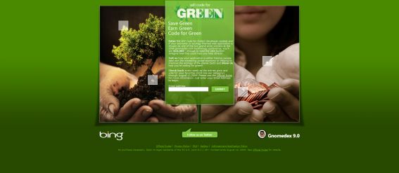 Microsoft Bing and Gnomedex Will Code for Green! Developer Contest Microsoft Bing and Gnomedex Will Code for Green! Developer Contest