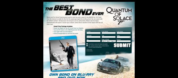 James Bond Quantum of Solace Sweepstakes