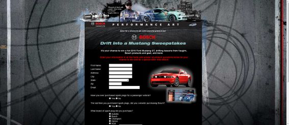 Bosch Drift Into a Mustang Sweepstakes