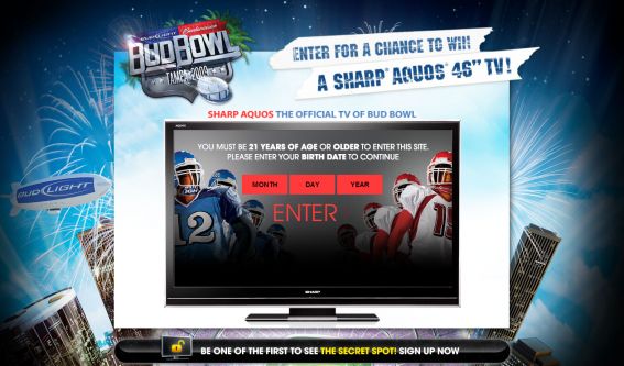 Bud Bowl Sharp AQUOS Sweepstakes