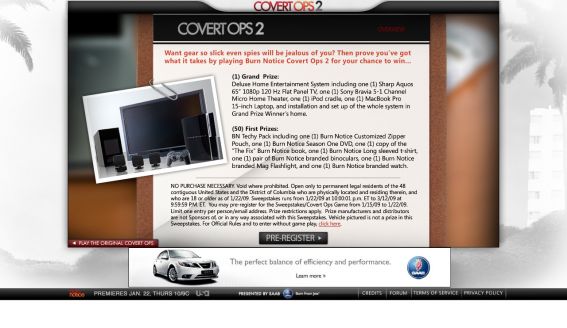 The Burn Notice Covert Ops Sweepstakes