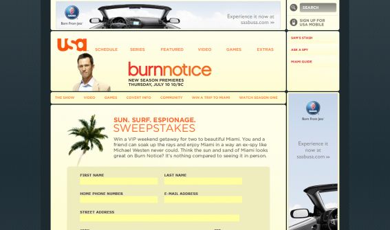 The Burn Notice Sun. Surf. Espionage. Sweepstakes