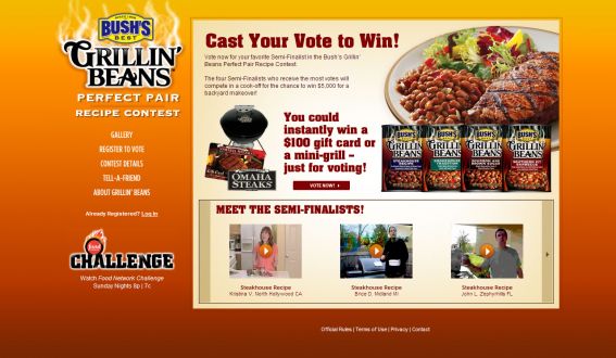 Bush’s Grillin’ Beans Perfect Pair Recipe Contest and Instant Win Game