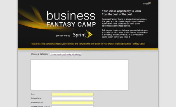 Business Fantasy Camp Contest Business Fantasy Camp Contest