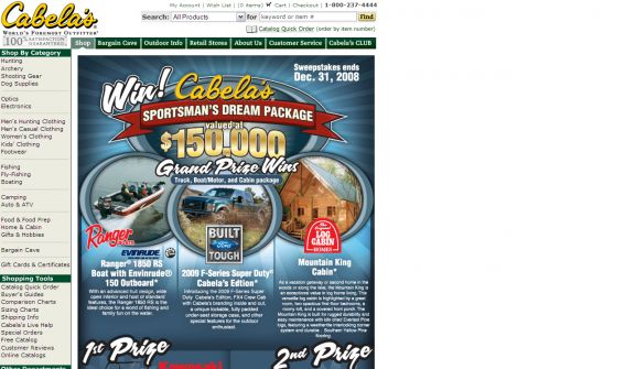 Cabela’s Sportsman’s Dream Package Sweepstakes Cabela’s Sportsman’s Dream Package Sweepstakes