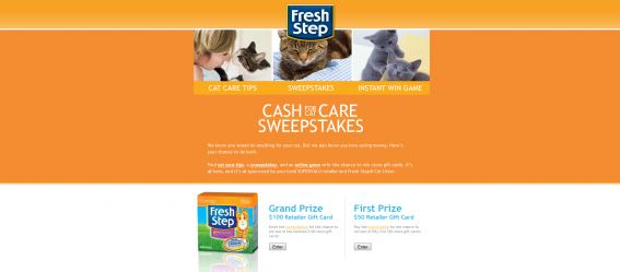 SUPERVALU Cash for Cat Care Sweepstakes SUPERVALU Cash for Cat Care Sweepstakes