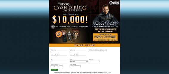 Tudors Cash Is King Sweepstakes