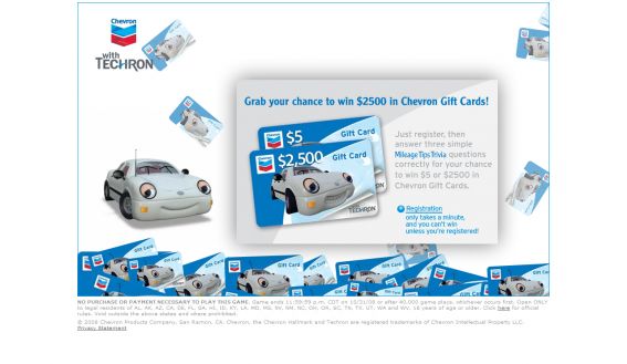 Chevron Mileage Tips Trivia Game