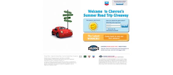 Chevron Summer Road Trip Giveaway Car Hunt Contest