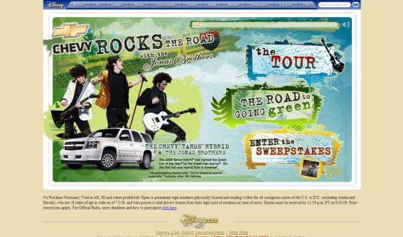 The Chevy Rocks the Road with The Jonas Brothers Exclusive CD Release Sweepstakes