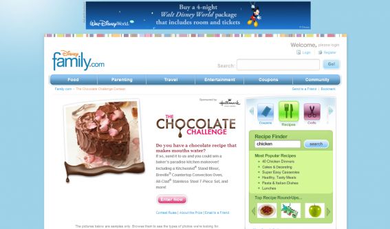 Disney Family.com Chocolate Challenge Contest