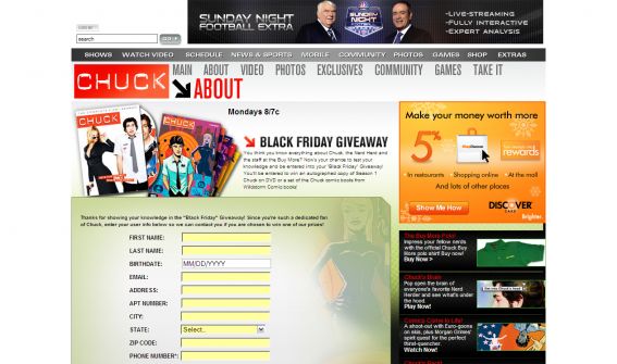 Chuck Black Friday Giveaway Sweepstakes