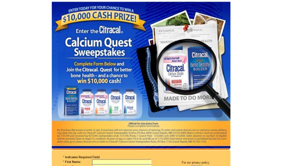 Citracal Calcium Quest Sweepstakes