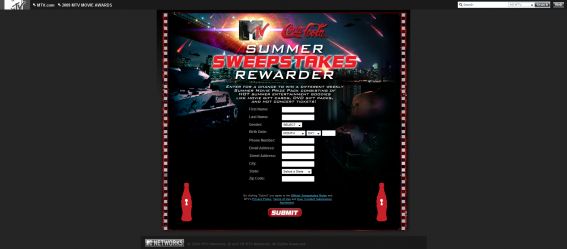 MTV Summer Sweepstakes Rewarder MTV Summer Sweepstakes Rewarder