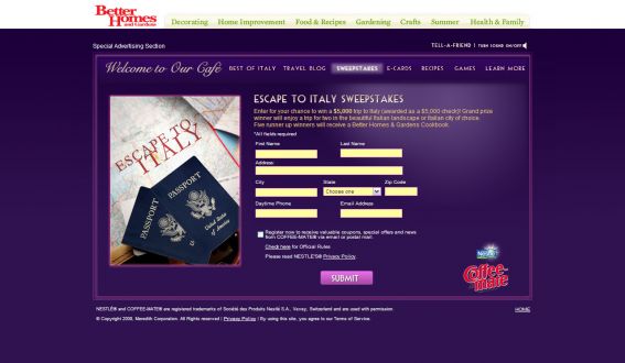 Escape to Italy Sweepstakes