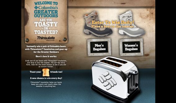 Columbia Sportswear Toasted or Toasty Instant Win Game Columbia Sportswear Toasted or Toasty Instant Win Game