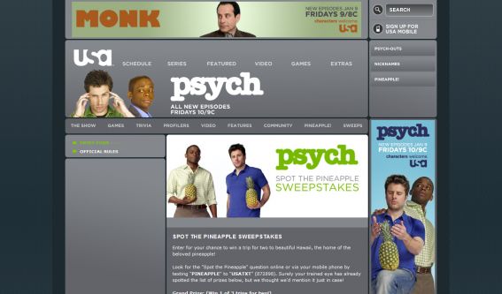 Psych Spot the Pineapple Sweepstakes