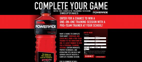 Complete Your Game with the Complete Training Session Sweepstakes Complete Your Game with the Complete Training Session Sweepstakes