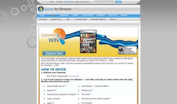 Microsoft Games for Windows LIVE Connect & Win Microsoft Games for Windows LIVE Connect & Win