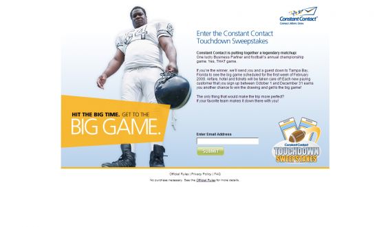 Constant Contact Touchdown Sweepstakes