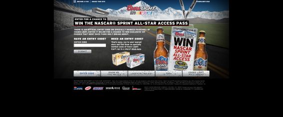 2010 Coors Light Win All-Star Access for your All-Star Crew Sweepstakes
