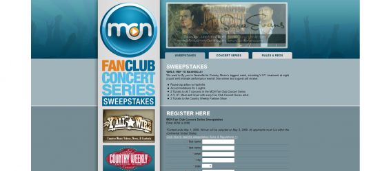 MCN Fan Club Concert Series Sweepstakes MCN Fan Club Concert Series Sweepstakes