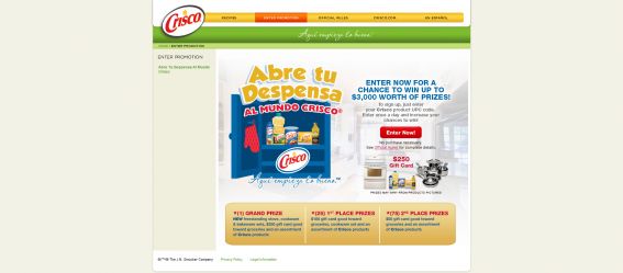 Abre tu despensa al mundo Crisco