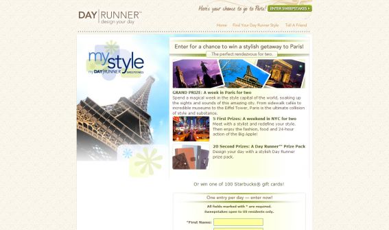 My Style My Day Runner Sweepstakes