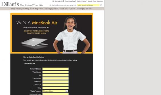 Dillards.com Take an Apple Back to School Sweepstakes Dillards.com Take an Apple Back to School Sweepstakes
