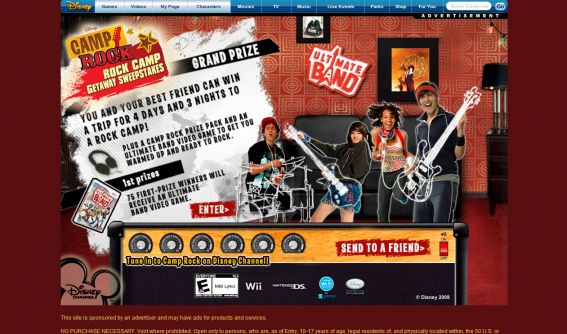 Camp Rock Rock Camp Getaway Sweepstakes Camp Rock Rock Camp Getaway Sweepstakes